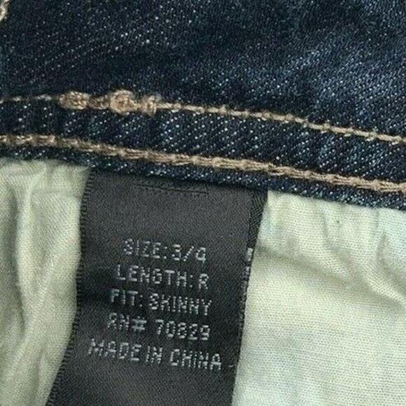 Twentyone Black By Rue Jeans Teens Size 3/4 Skinny Distressed Whiskers Denim - Picture 12 of 12